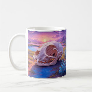 Caneca De Café Crânio animal no deserto Mug de café sunset