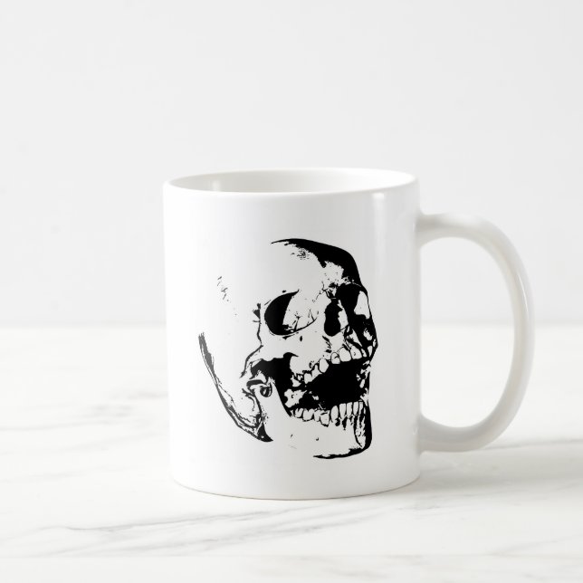 Caneca De Café Crânio branco preto (Direita)