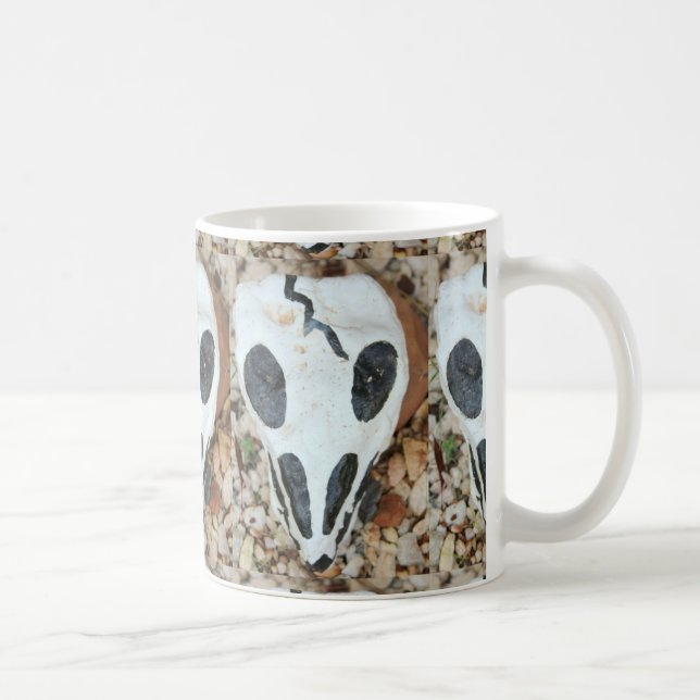 Caneca De Café crânio branco/preto pintado (Direita)