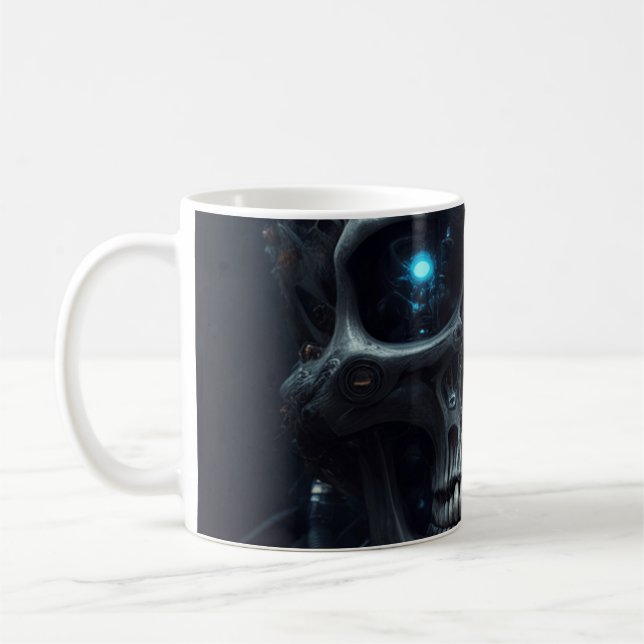 Caneca De Café Crânio cibernético (Esquerda)