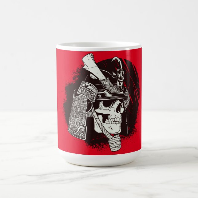 Caneca De Café Crânio Com Capacete De Samurai (Centro)