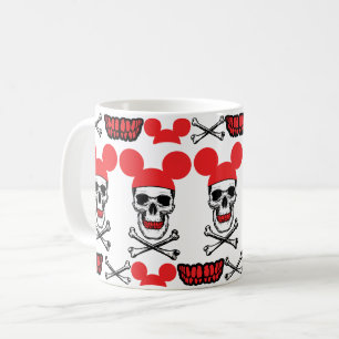Caneca De Café Crânio com Chapéu de Orelhas de Rato de Desenho An