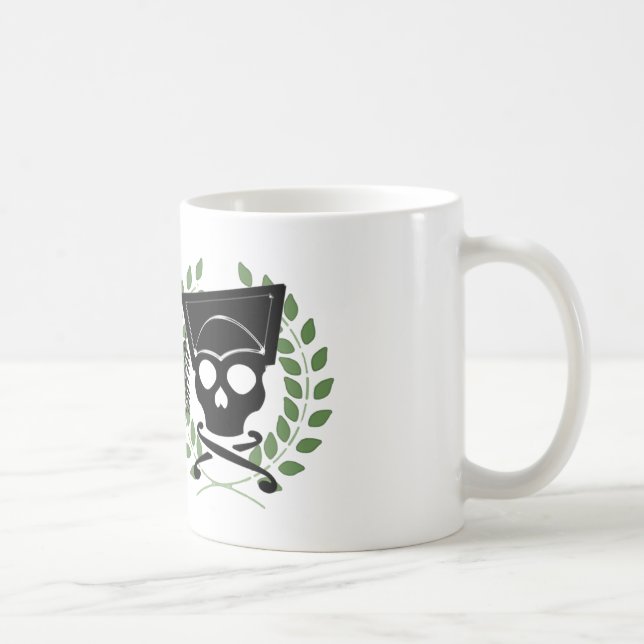 Caneca De Café Crânio com coroa (verde) (Direita)