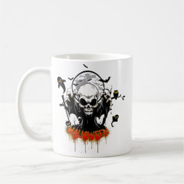 Caneca De Café Crânio com dentes afiados e ameaçadores