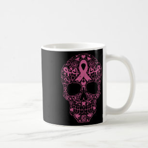 Caneca De Café Crânio Crânio Fita Rosa Fita Calavera Cancer Awa