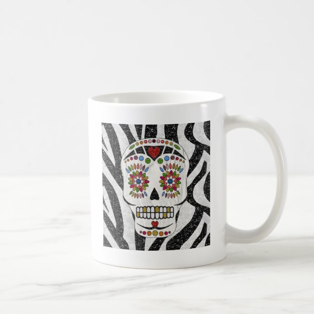Caneca De Café Crânio de Açúcar Rockabilizável RAB na Impressão Z (Direita)