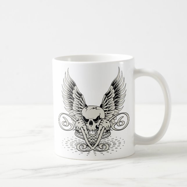 Caneca De Café Crânio de Asa (Direita)