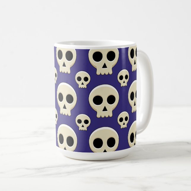 Caneca De Café Crânio de Gótico Kawaii, Cute Cute (Frente Esquerda)