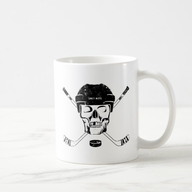Caneca De Café Crânio de hóquei e palitos de café (Direita)