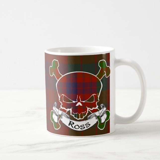 Caneca De Café Crânio de Ross Tartan (Direita)