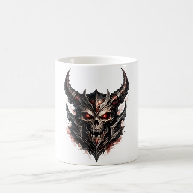 Caneca De Café Crânio Demoníaco com Chifres (Centro)