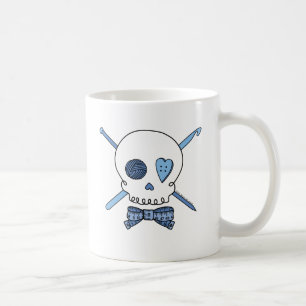 Caneca De Café Crânio do artesanato (azul)