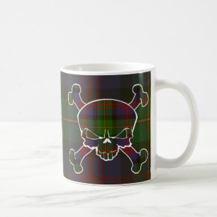 Caneca De Café Crânio do Tartan de Logan nenhuma bandeira