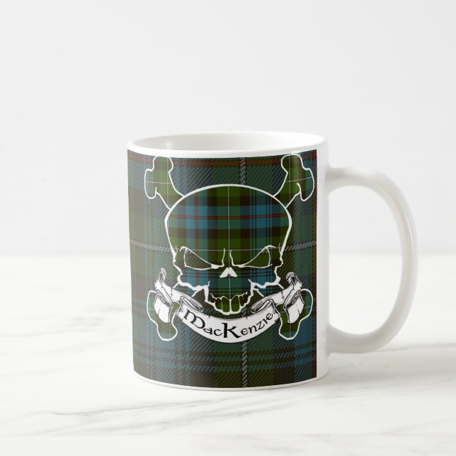 Caneca De Café Crânio do Tartan de MacKenzie (Direita)
