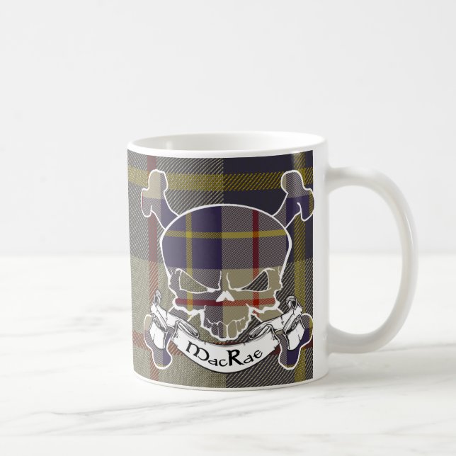 Caneca De Café Crânio do Tartan de MacRae (Direita)