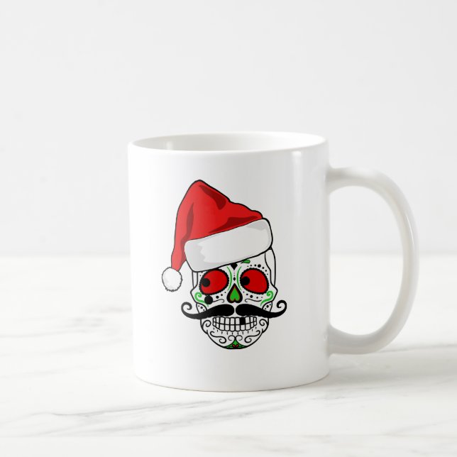 Caneca De Café Crânio engraçado do açúcar do Natal (Direita)