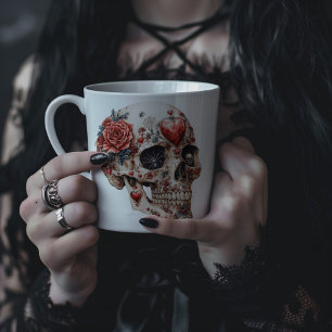 Caneca De Café Crânio Gótico