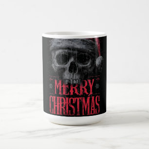 Caneca De Café Crânio gótico nojento Vestindo um chapéu de Papai