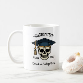 Caneca De Café Crânio Graduado Nome Personalizado Ano Escola