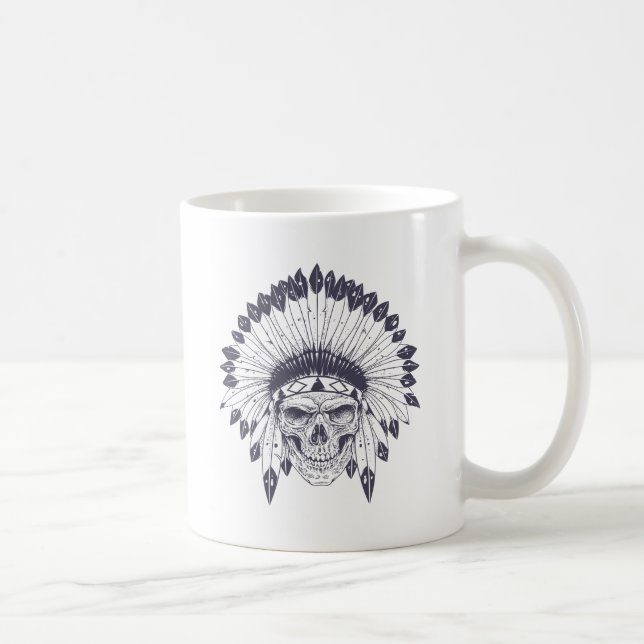 Caneca De Café Crânio indiano (Direita)