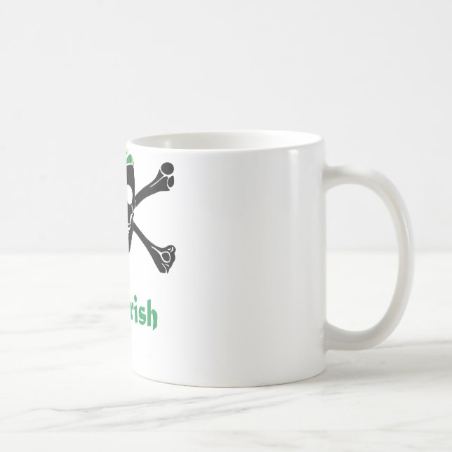 Caneca De Café Crânio irlandês e Crossbones do pirata (Direita)