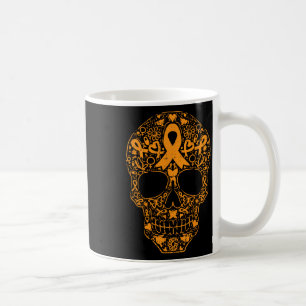 Caneca De Café Crânio Laranja Fita Leucemia Cancer Sensibilização