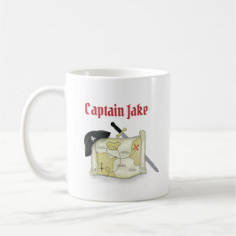 Caneca De Café Crânio Pirata e Crossbones Simples Moderno