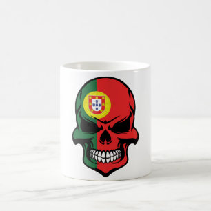 Caneca De Café Crânio português da bandeira