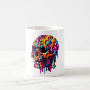 Caneca De Café Crânio Psicodélico Vibrante