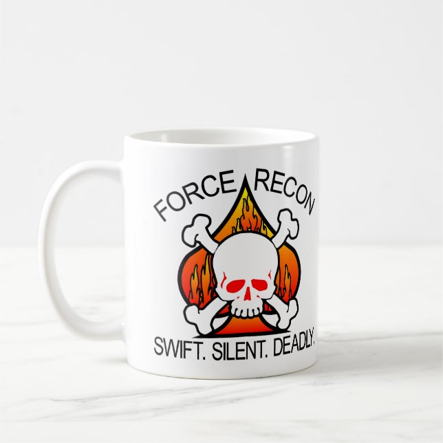 Caneca De Café Crânio Recon da força (Esquerda)