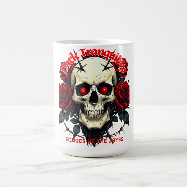 Caneca De Café Crânio & Rosas – Dark Tranquility (Centro)