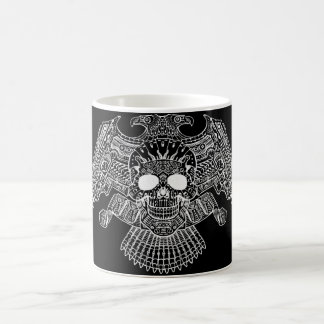 Caneca De Café Crânio simétrico com armas e balas pelo Al Rio