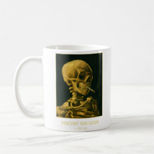 Caneca De Café Crânio Vintage Fumando – Arte Única Inspirada em V