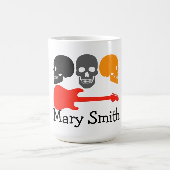 Caneca De Café Crânios e Violão (Centro)