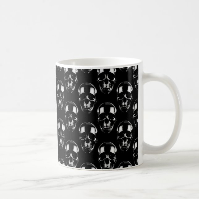 Caneca De Café Crânios Escuros Queda (Direita)