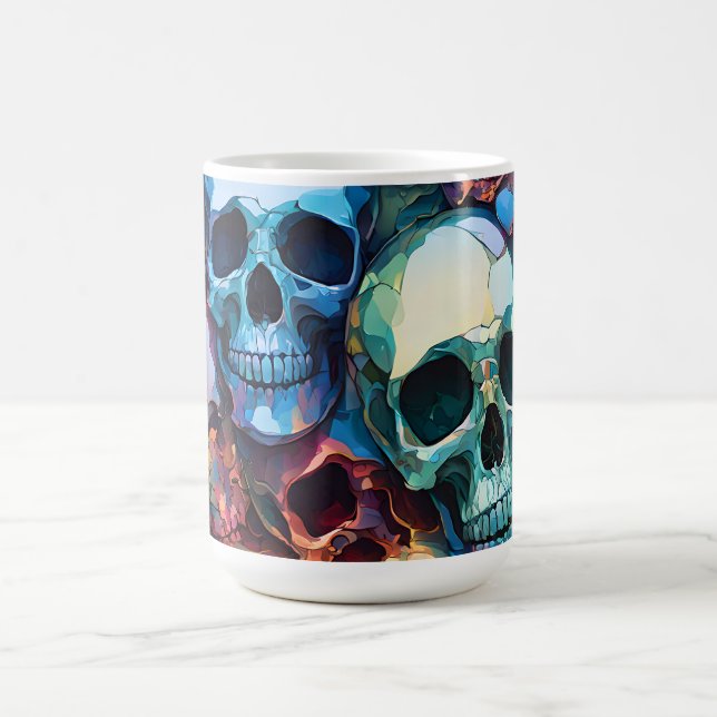 Caneca De Café Crânios Funky (Centro)