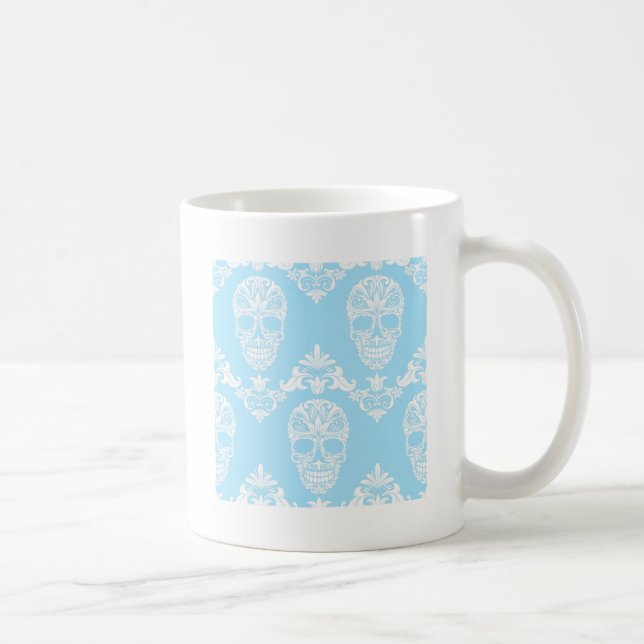 Caneca De Café crânios vitorianos azuis (Direita)