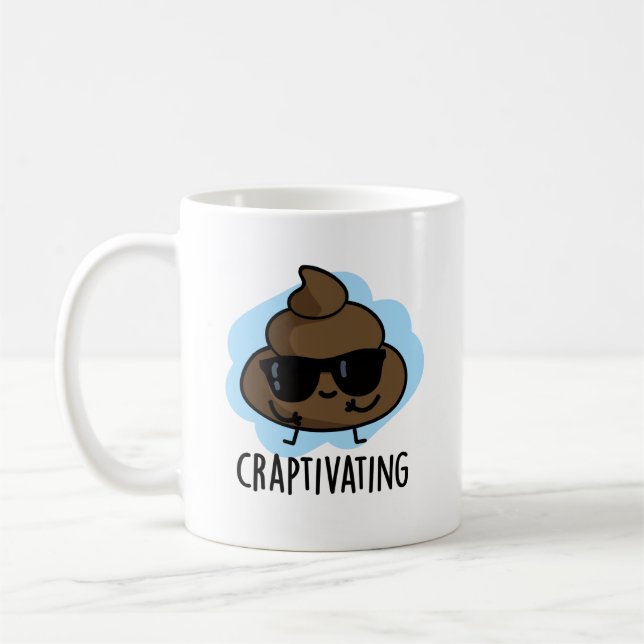 Caneca De Café Craptivando Legal Poop Pun Engraçado (Esquerda)