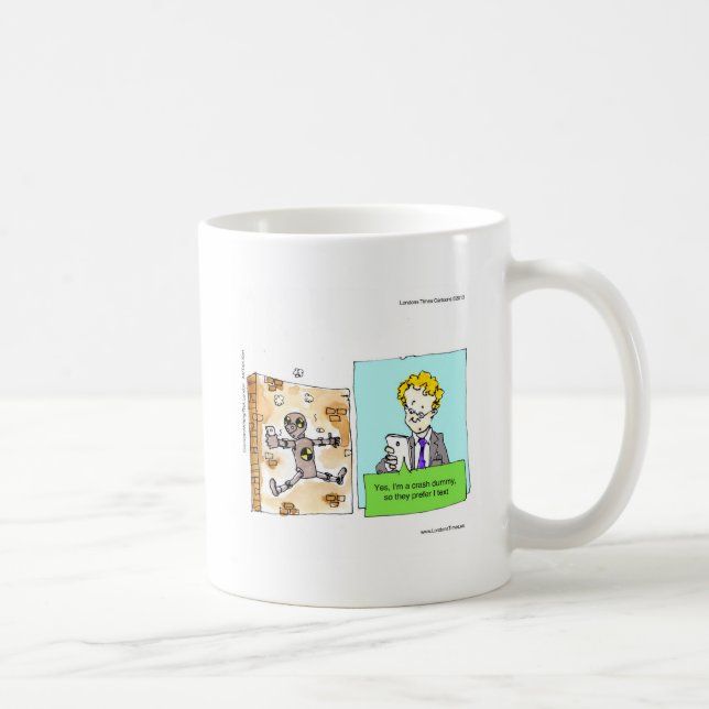Caneca De Café Crash Text Dummy Engraçado (Direita)