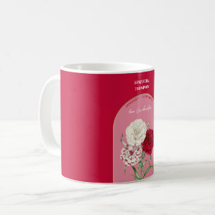Caneca De Café Cravo de Mês de Janeiro para a Flor de Nascimento