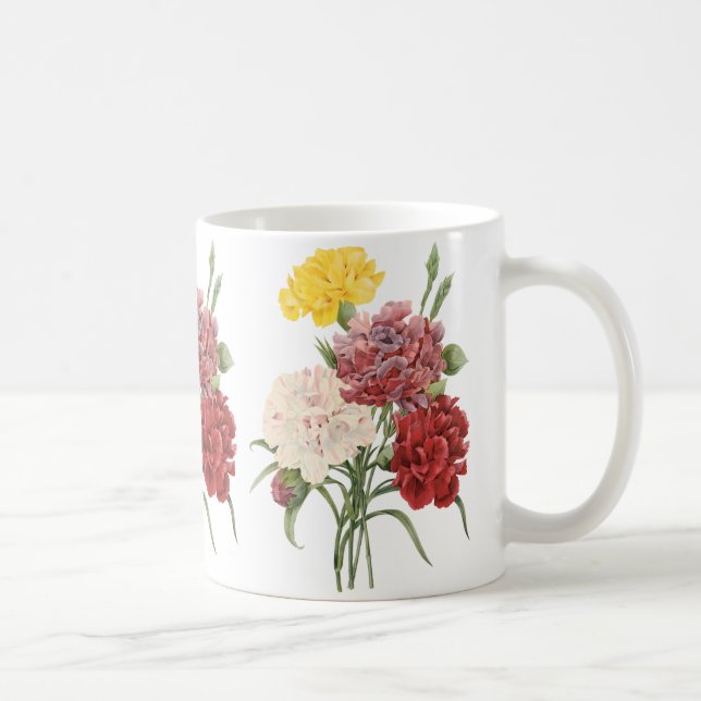Caneca De Café Cravos Antigos Dianthus Flores de Jardim Redoute (Direita)