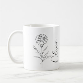 Caneca De Café Cravos de Janeiro Personalizados Flor de Nasciment