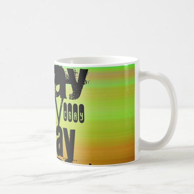 Caneca De Café Cray; Verde, alaranjado vibrantes, & amarelo (Direita)