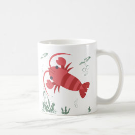 Caneca De Café Crayfish vermelho em ambiente aquático Coffee Mug