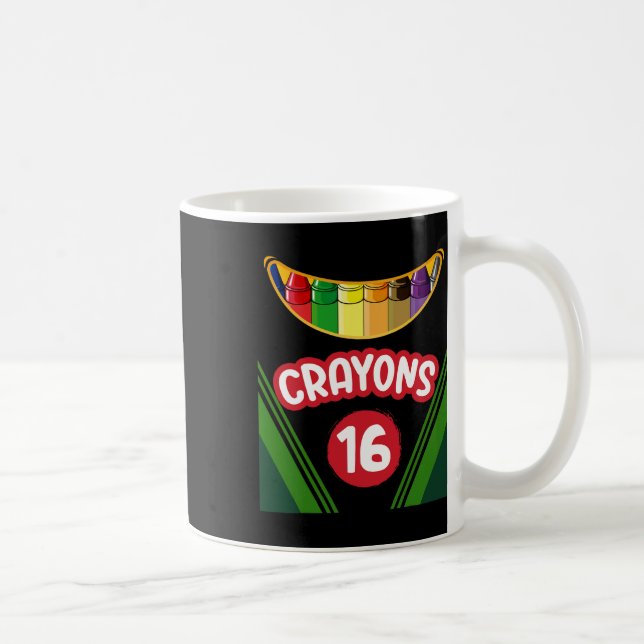 Caneca De Café Crayon Box Diversão Professora Estudante Crayon Sq (Direita)
