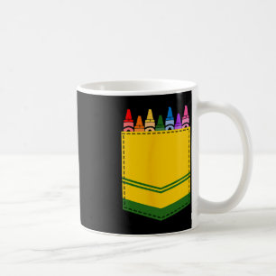 Caneca De Café Crayon Box Pocket Teacher Gift Costume