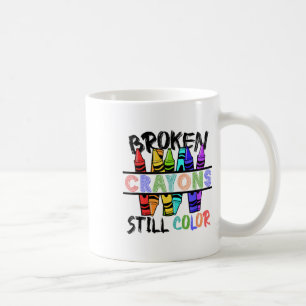 Caneca De Café Crayons Partidos Ainda Coloridos - Alerta para a S