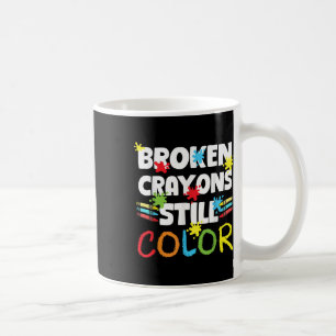 Caneca De Café Crayons Partidos Ainda Cores Sensibilização Para A