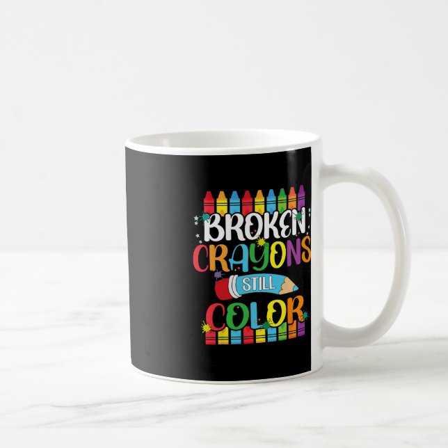 Caneca De Café Crayons Partidos Ainda Cores Sensibilização Para A (Direita)