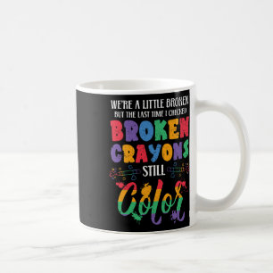 Caneca De Café Crayons Partidos Ainda Cores Sensibilização Para A
